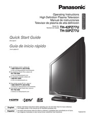 Panasonic TH-42PZ77U Guia De Inicio Rapido