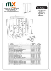 mx moveis Siena RD023 Instrucciones De Montaje