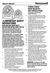 Honeywell TURBO FORCE HT-910 Serie Manual Del Usuario