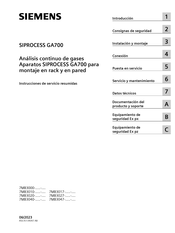 Siemens SIPROCESS GA700 Instrucciones De Servicio Resumidas