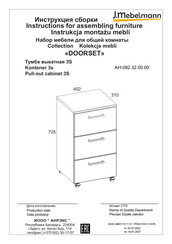 J.Mebelmann DOORSET AH-082.32.00.00 Instrucciones De Montaje