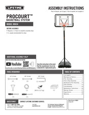 Lifetime PROCOURT 90634 Instrucciones De Ensamble