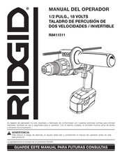 Rigid R8411511 Manual Del Operador