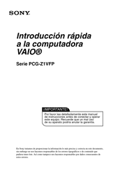 Sony PCG-Z1VFP Serie Guia De Inicio Rapido