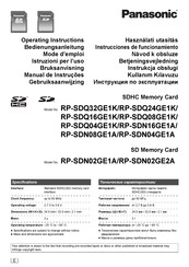 Panasonic RP-SDN02GE1A Instrucciones De Funcionamiento