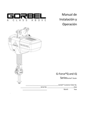 GORBEL G-Force iQ Serie Manual De Instalación Y Operación