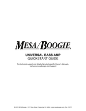 Mesa/Boogie UNIVERSAL BASS AMP Guia De Inicio Rapido