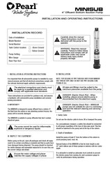 Pearl MINISUB Instrucciones De Instalación Y Funcionamiento