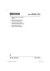 Robust RB-MG 135 E Manual De Instrucciones Original