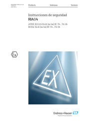 Endress+Hauser RIA14 Instrucciones De Seguridad
