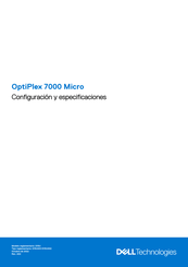 Dell OptiPlex 7000 Micro Serie Configuración Y Especificaciones