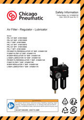 Chicago Pneumatic FR12BSP FILTER/REGULATOR 1/2 BSP Información Sobre Seguridad, Garantía, Y Regulaciones