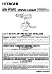 Hitachi Koki DS 14DVB2 Instrucciones De Seguridad Y Manual De Instrucciones