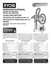 Ryobi PWV201B Manual Del Operador