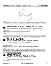 Crate&Barrel Gemini Instrucciones De Montaje