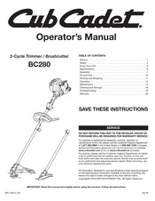 Cub Cadet BC280 Manual Del Operador