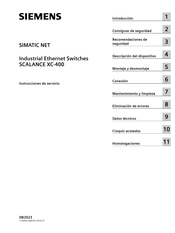 Siemens SIMATIC NET SCALANCE XC-400 Instrucciones De Servicio