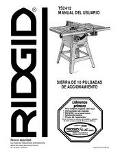 RIDGID TS2412 Manual Del Usuario