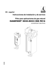 Beko CLEARPOINT CNG PN16 Instrucciones De Instalación Y De Servicio