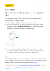 Jabra SPORT Guia De Inicio Rapido