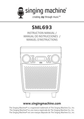 Singing Machine SML693 Manual De Instrucciones