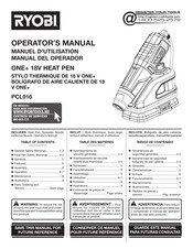 Ryobi ONE+ PCL916 Manual Del Operador