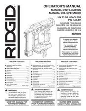 RIDGID R09898 Manual Del Operador