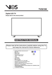 VIOS TV5019K Manual Del Usuario