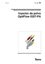 Gema OptiFlow IG07-PA Manual De Instrucciones Y Lista De Piezas De Recambio