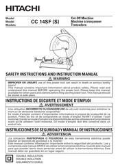 Hitachi CC 14SF Instrucciones De Seguridad Y Manual De Instrucciones