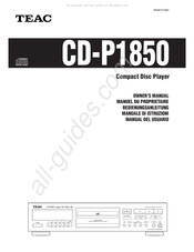 Teac CD-P1850 Manual Del Usuario