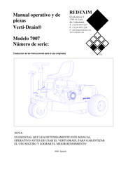 Redexim Verti-Drain 7007 Manual Operativo Y De Piezas