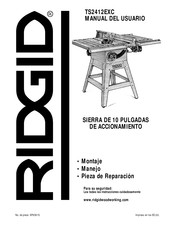 RIDGID TS2412EXC Manual Del Usuario