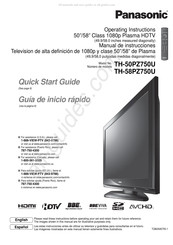 Panasonic TH-50PZ750U Guia De Inicio Rapido