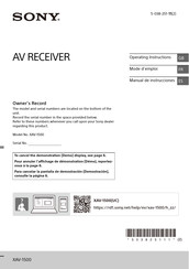 Sony XAV-1500 Manual De Instrucciones