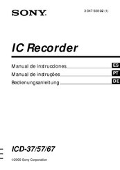 Sony ICD-37 Manual De Instrucciones