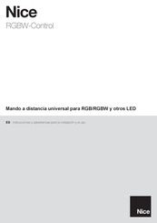 Nice RGBW-Control Instrucciones Y Advertencias Para La Instalación Y El Uso