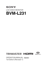 Sony TRIAMASTER BVM-L231 Manual De Operación