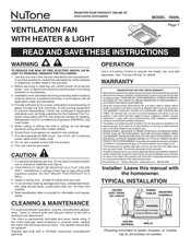 NuTone 765HL Instrucciones