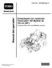 Toro TimeCutter HD MyRide 122 Manual Del Operador