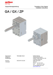 Oerlikon GX Serie Instrucciones De Montaje