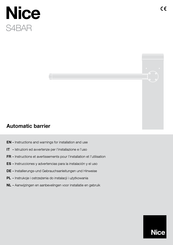 Nice S4BAR Instrucciones Y Advertencias Para La Instalación Y El Uso