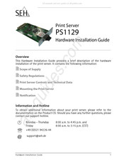 SEH PS1129 Guía De Instalación De Hardware