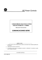 GE Power Controls COMUNICACIONES Serie Manual De Instrucciones