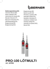 Berner PRO-100 LOTMULTI Instrucciones De Manejo