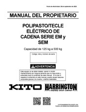 Harrington KITO SEM005C Manual Del Propietário