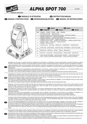 Clay Paky ALPHA SPOT 700 Manual De Instrucciones