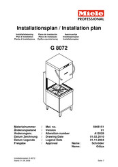 Miele professional G 8072 Plano De Instalación