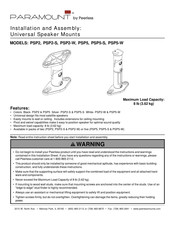 PEERLESS Paramount PSP5-W Instalación Y Ensamblaje