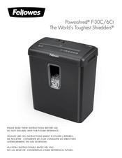 Fellowes Powershred P-30C/6Ct Manual Del Usuario